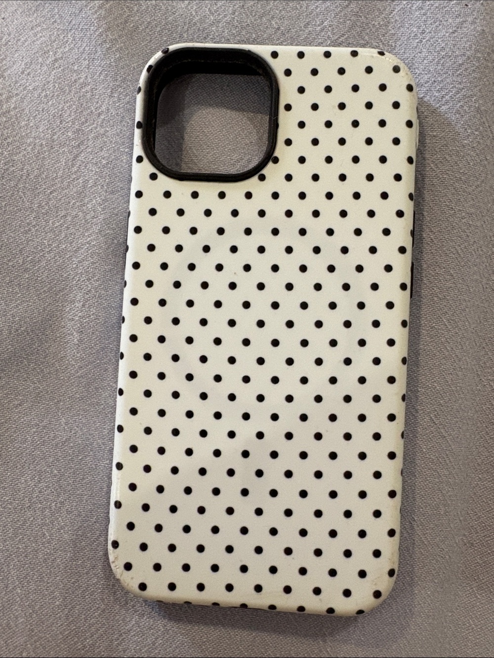 Amazon White Phone Case with Black Polka Dots